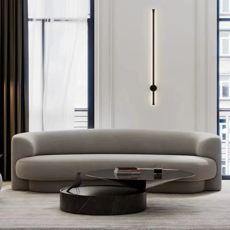 Curved Italian minimalist special-shaped sofa, small apartment living room sofa