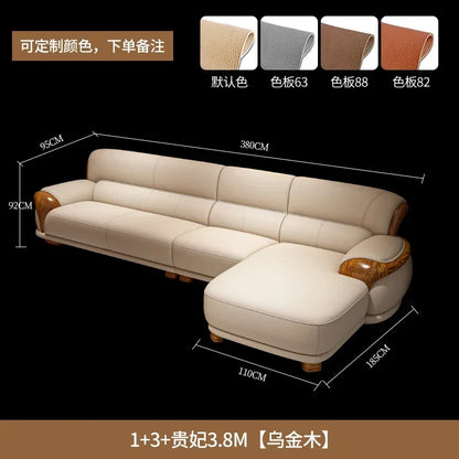 Luxury Modern Straight row sofa living room leather sofa set furniture room set sofas Designer Office couch set Canape Salon