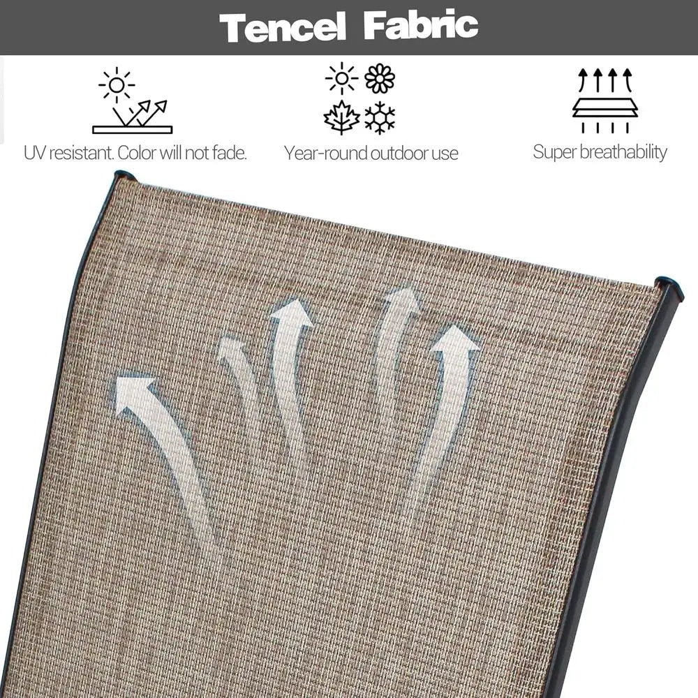 Patio Chairs Set of 4, Stackable Outdoor Dining Chairs for All Weather Textilene Fabric & Metal Frame, Outdoor Chairs Set for Ba