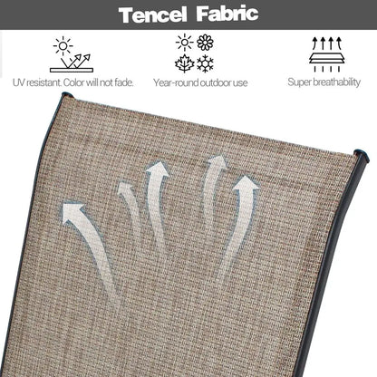 Patio Chairs Set of 4, Stackable Outdoor Dining Chairs for All Weather Textilene Fabric & Metal Frame, Outdoor Chairs Set for Ba