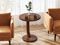 Tribesigns Round End Table, Wood C-Shaped Side Table, Small Couch Side Table, Mid-Century End Table, Retro Side Table