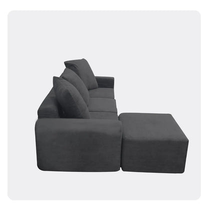 Convertible Sectional Sofa Set with Microfiber Fabric - Modular Design for Spacious Living Rooms and Easy Assembly, Customized