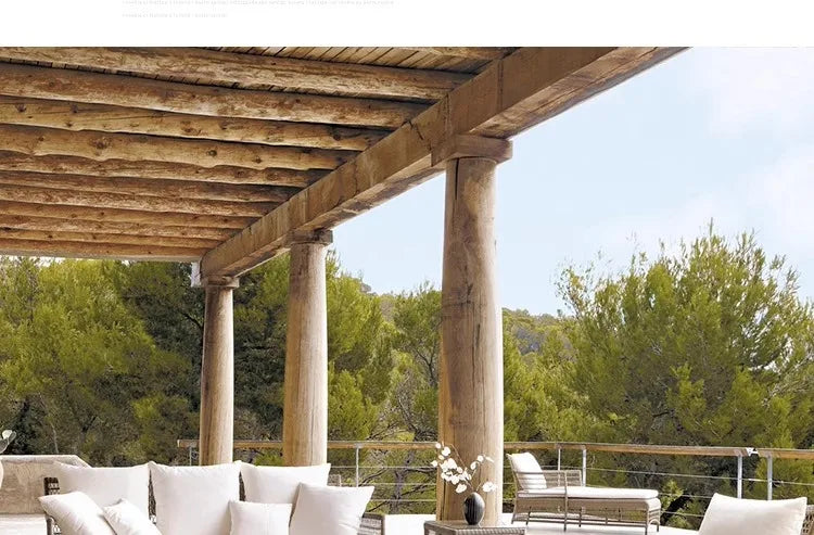 Outdoor rattan sofa outdoor courtyard garden terrace leisure sofa chair combination