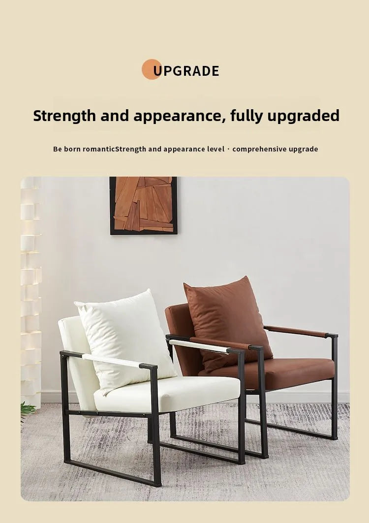 Modern Accent Chair Ergonomic Lounge Chair with Carbon Steel Frame Breathable Comfort for Living Room Bedroom Office Cafe