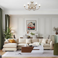 Light Luxury Home Sofa Recliner Design Fabric Sofa Set Corner Living Room Combination Sofa
