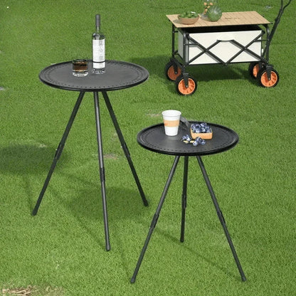 Outdoor Portable Folding Table Ultra Light Camping Triangular Support Small Round Table Adjustable Table Chair Simple Tea Table