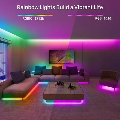 USB 5V Magic Color USB Light Strip RGB Bluetooth-Compatible 5/10/15/20/25/30M WS2812B Desktop Atmosphere Led Light Strip Lamp