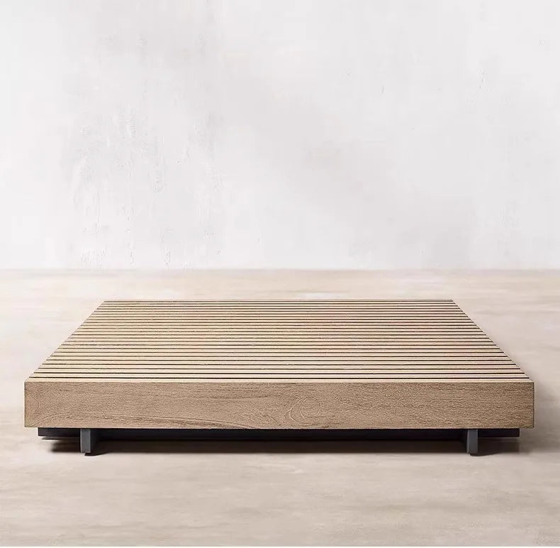 Outdoor Sofa Solid Wood Teak Rain proof and Sunscreen Courtyard Villa Outdoor Balcony Garden Soft Decoration Furniture