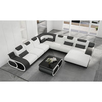 Living Room Luxury Corner Couches Furniture Set U Shape Cover Sectional Leather Sofa