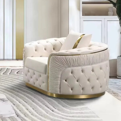 Modern Luxury Custom Wooden Frame Couch Sofa Velvet Fabric Button Tufted Living Room Sofa Set Furniture