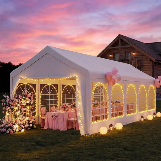 10x30 Party Tent Canopy, Heavy Duty Event Shelter Tent with Removable Sidewalls & Steel Frame, White Wedding Canopy for, Custom