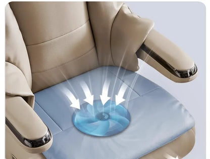 Senior Leather Office Chairs Ergonomic Comfortable Adjust Recliner Office Chairs Mobile Luxurious Furniture Silla Oficina LXOC