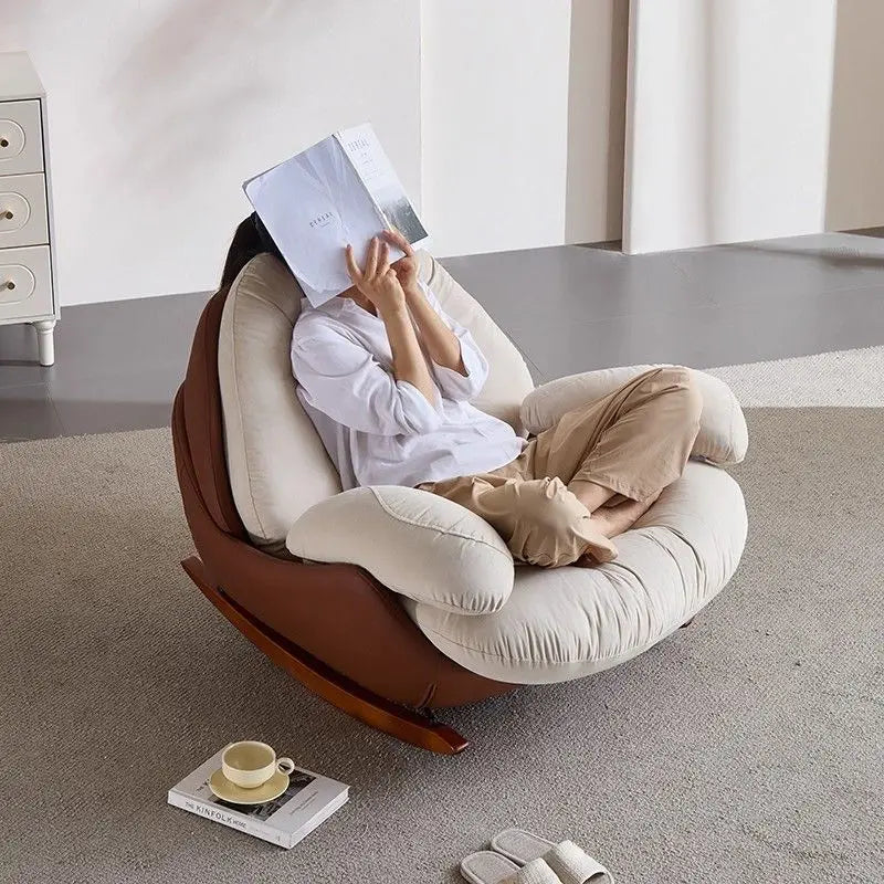 Lazy sofa rocking chair adult medieval balcony household single leisure living room lazy rocking sofa recliner