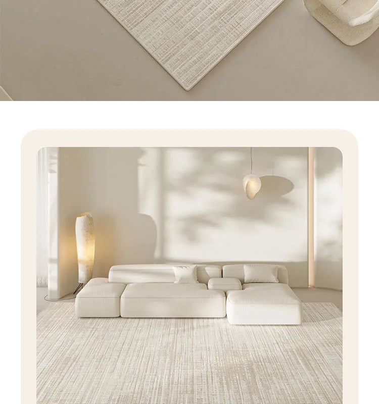 VIKAMA Cream Wind Carpet Living Room New Waterproof Light Luxury Senior Erasable Washable Simple Sofa Mats Home Decor
