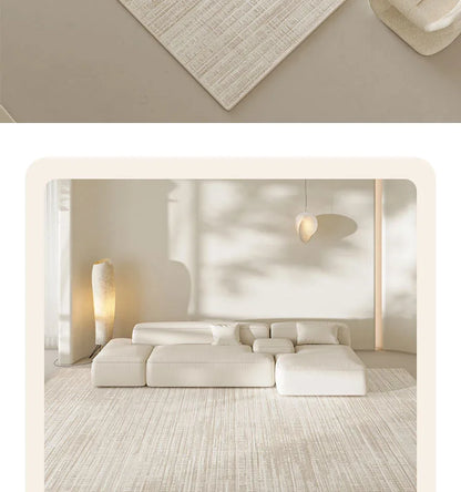 VIKAMA Cream Wind Carpet Living Room New Waterproof Light Luxury Senior Erasable Washable Simple Sofa Mats Home Decor