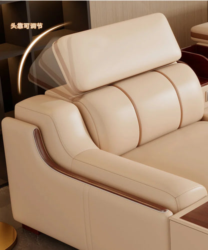 Interior Leather Design Living Room Sofa Storage Quality Comfortable Romantic Soft Leisure Multifunctional Sillon Cama Furniture