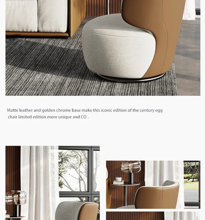 Rotating small sofa chair light luxury living room balcony simple Italian leisure chair group to discuss home use