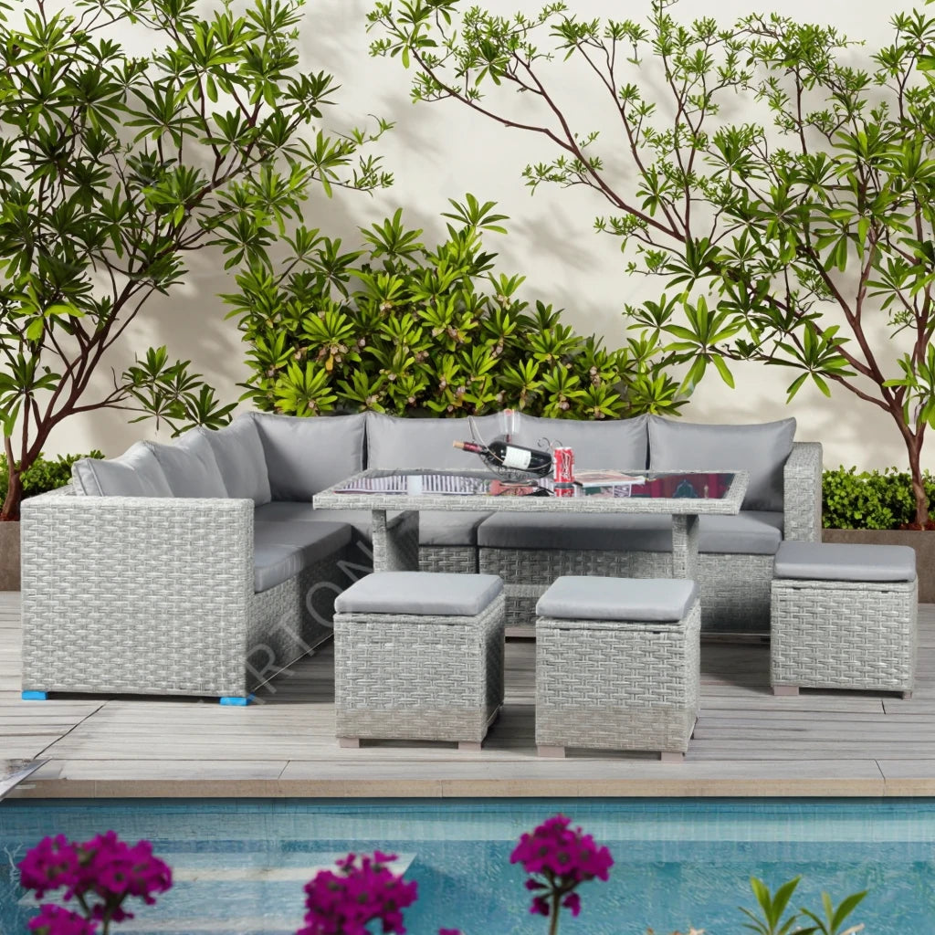 Set Patio Furniture Outdoor Rattan Corner Sofa Set Rattan Couch Garden Sofa Wicker Outdoor Furniture Sets