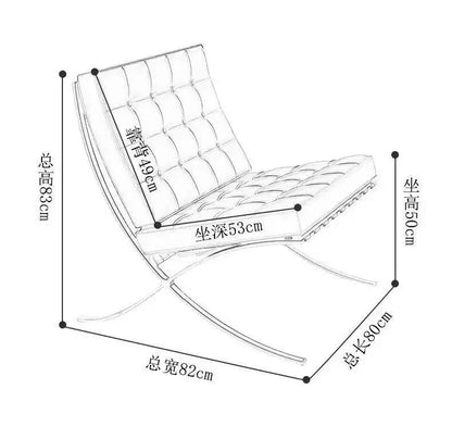 Barcelona Single Sofa Designer Lazy Sofa High-end Italian Living Room Sofa Chair Nordic Light Luxury Leisure Chair