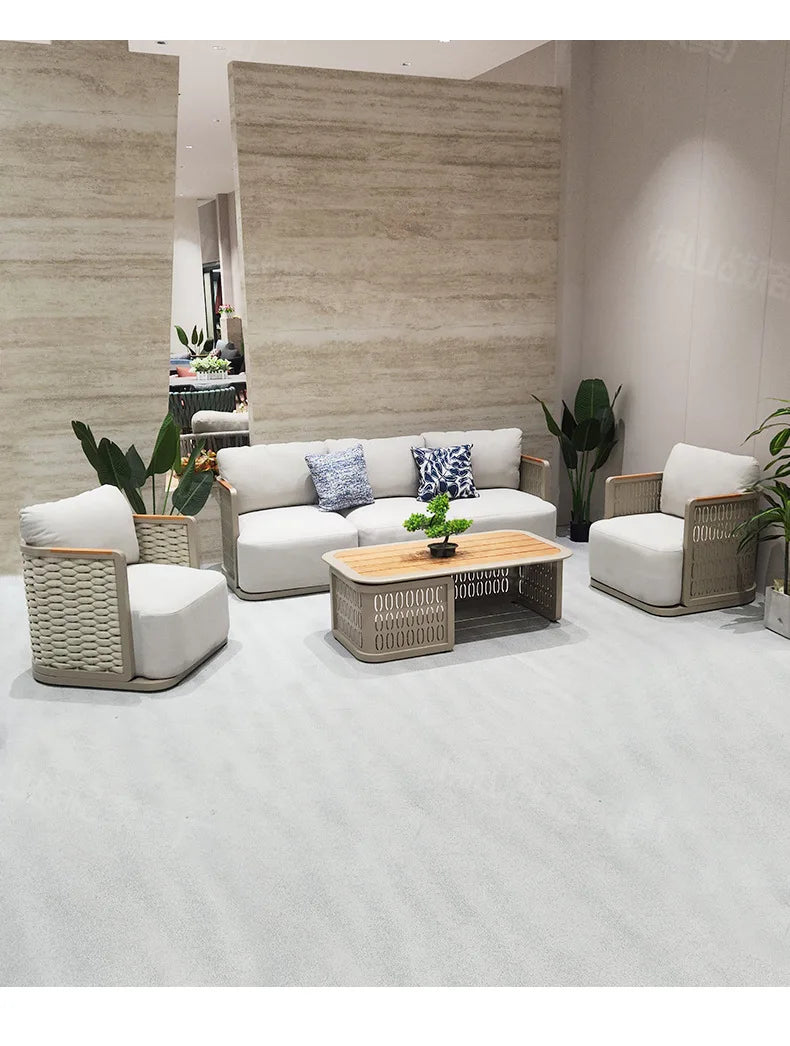 Outdoor Sofa Aluminum patio Villa Courtyard Garden Courtyard High end Hotel Leisure Simple Sofas set