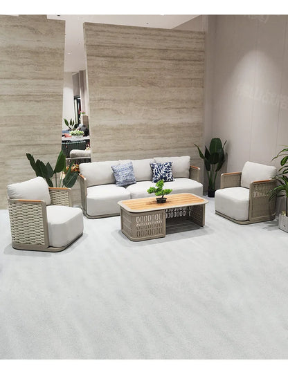Outdoor Sofa Aluminum patio Villa Courtyard Garden Courtyard High end Hotel Leisure Simple Sofas set