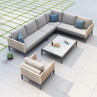 Leisure Style Outdoor Sofa Combination Living Room Balcony Open-air Leisure Rattan Weaving
