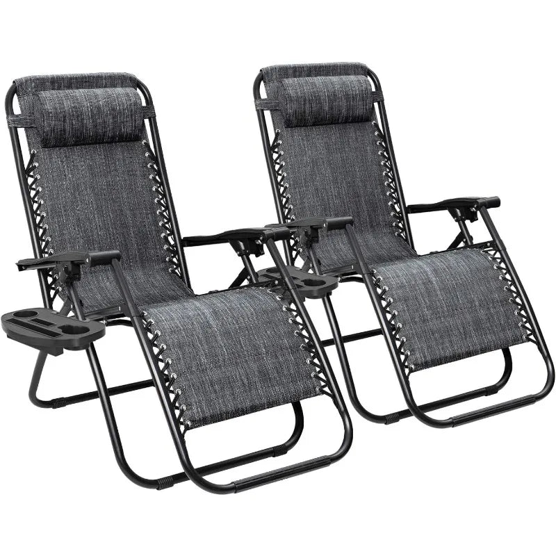 Patio Zero Gravity Chair Outdoor Folding Lounge Chair Recliners Adjustable Lawn Lounge Chair With Pillow For Poolside