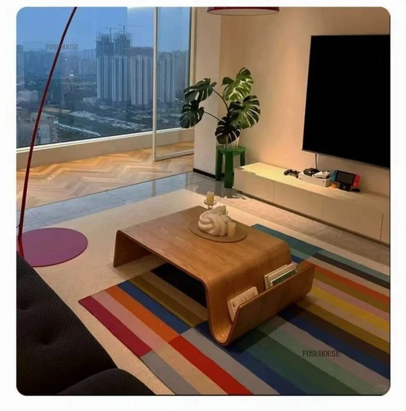 Japanese Minimalist Side Table Solid Wood Living Room Coffee Tables Personality Corner Tables Light Luxury Home Furniture M