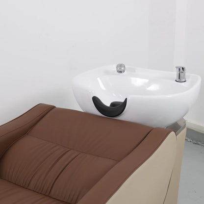 Fuying High Quality PU Leather Modern Shampoo Chair Hair Washing Bed for Beauty Salons Barber Shops Spa Bathroom Use