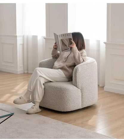 Modern Nordic Single Person Leisure Lazy Sofa Light Luxury Fabric Armrest Accent Chair for Home Furniture for Living Room