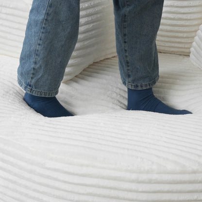 Sdorens Oversized Round Chair Lounge Chaise Cloud Boneless Large Circle Chair with Plush Fuax Fur Fluffy Modern Sleeper Sofa Bed