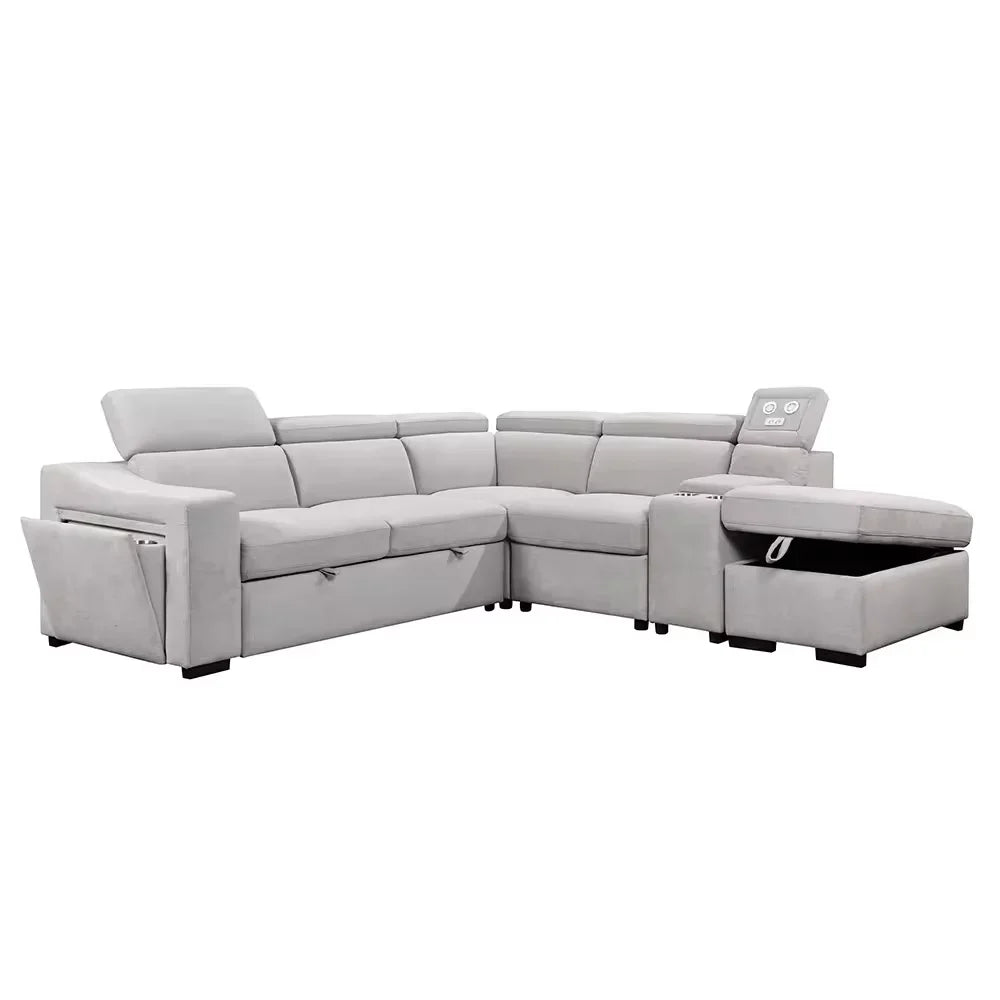 Sofa Furniture Fast Charger Cup Holder Functional Set Has Pull Out Bed and Storage Living Room Sofa