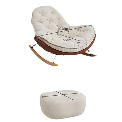 ！@!@Recliner Comfortable Thickened Wood Penguin Rocking Chair Living Room Bedroom Balcony Home Leisure Lazy Sofa Style for Singl