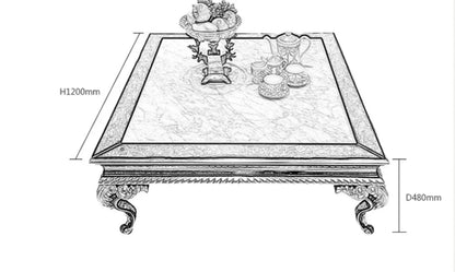 Neoclassical solid wood furniture coffee table marble table furniture set combination