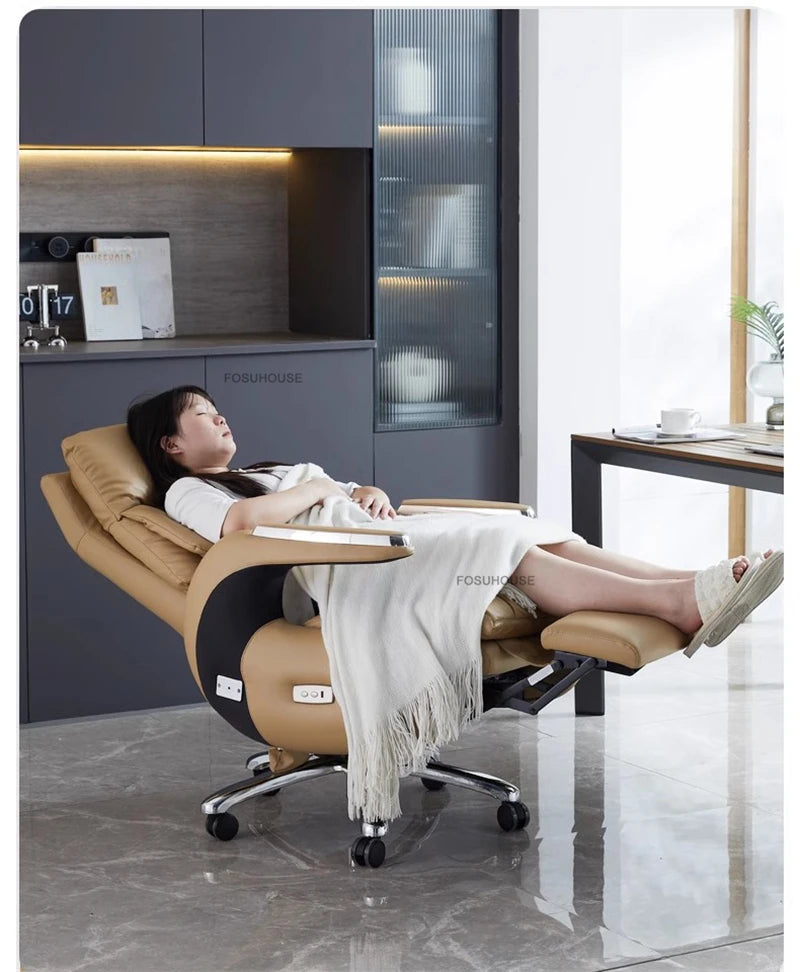 Electric Smart Office Chairs European Reclining Computer Chair Home Gaming Armchair Modern Office Furniture High-end Boss Chair