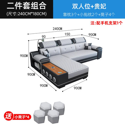 New multi-functional sofa simple modern living room large corner removable and washable technology cloth sofa combination furnit