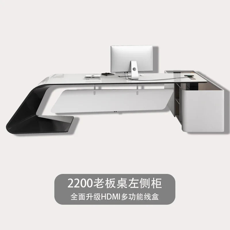 JC Asthetic Executive Luxury Desk Manager L Shaped Modern Designer Computer Table Organizer Workstation Escritorio Office Furnit