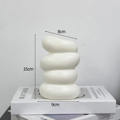 Modern Style Vase Room Decoration Plastic Flower Vase Wihte Black Flower Bottle Aesthetic Floral Arrangement Display Vase