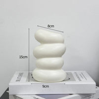 Modern Style Vase Room Decoration Plastic Flower Vase Wihte Black Flower Bottle Aesthetic Floral Arrangement Display Vase