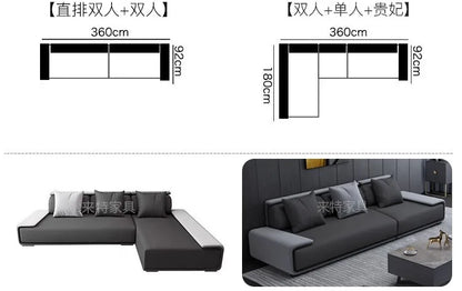 Grey Fabric Sofa Leisure Couch l Shape Sofa