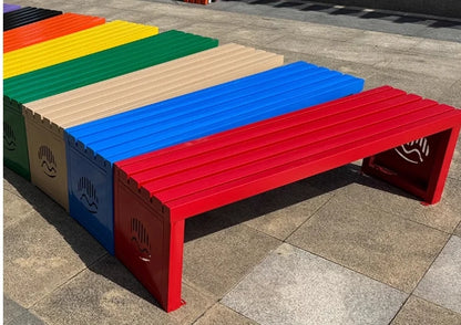 Banc extérieur de luxe pour hôtels modernes, jardins, patios, parcs, siège métallique imperméable et résistant au soleil pour les écoles et les hôpitaux