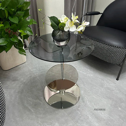 Nordic Light Luxury Coffee Tables Glass Side Table Designer Stainless Steel Corner Table Home Furniture Living Room Coffee Table