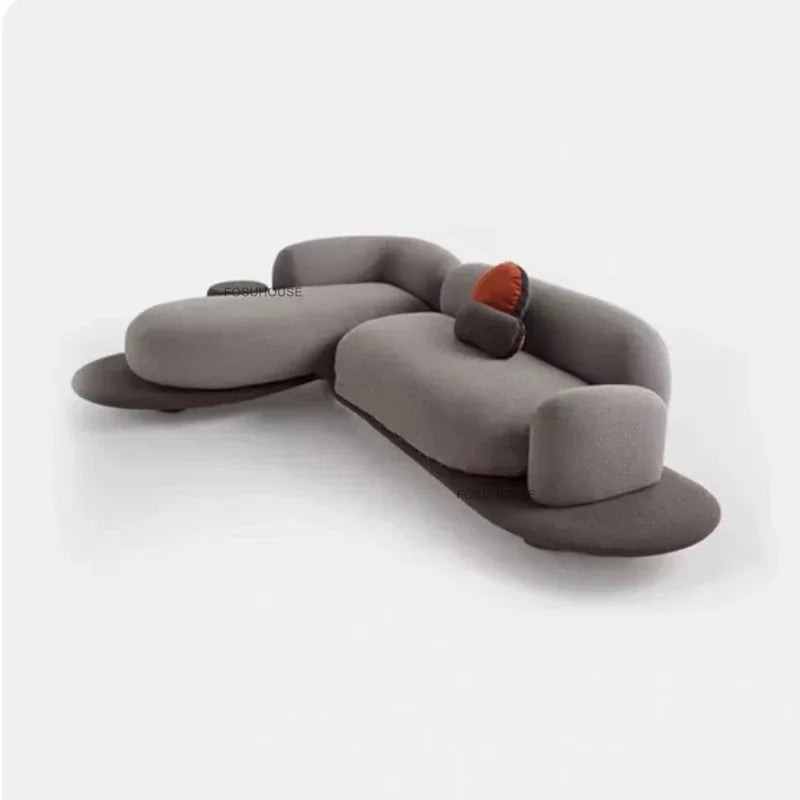 Italian Fabric Living Room Sofas Home Corner Creative Recliner Back Sofa Designer Pebble Sofa Bed Nordic Living Room Furniture L