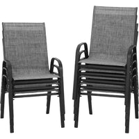 Patio Chairs Set of 8 - Outdoor Stackable Dining Chairs for All Weather - Lightweight Textilene Outdoor Chair Sets