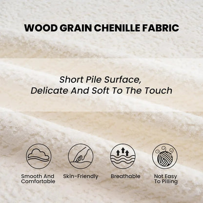 110.2" Curved Sectional Sofa,Luxury Wood Grain Chenille Fabric, Oversized Sectional Sofa,Compression Curved Couch for Living Roo