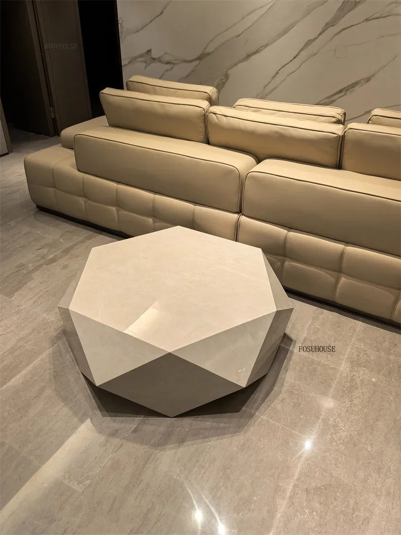 Luxury Rock Board Coffee Tables Villa Living Room Tea Table for Living Room Furniture High-grade Luxurious Side Table