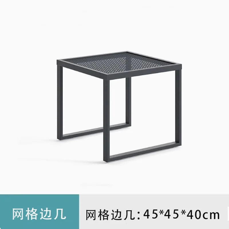 Customized outdoor leisure sofa cafe aluminum alloy lazy sofa coffee table hotel garden balcony villa furniture