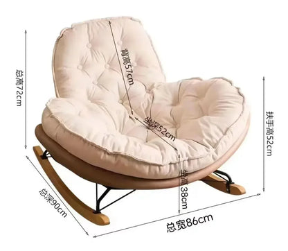 Nordic Style Rocking Chair for Living Room Cat scratch SKin Leather Light Luxury Lounge Chair for Adult Lazy Sofa Balcony Chair