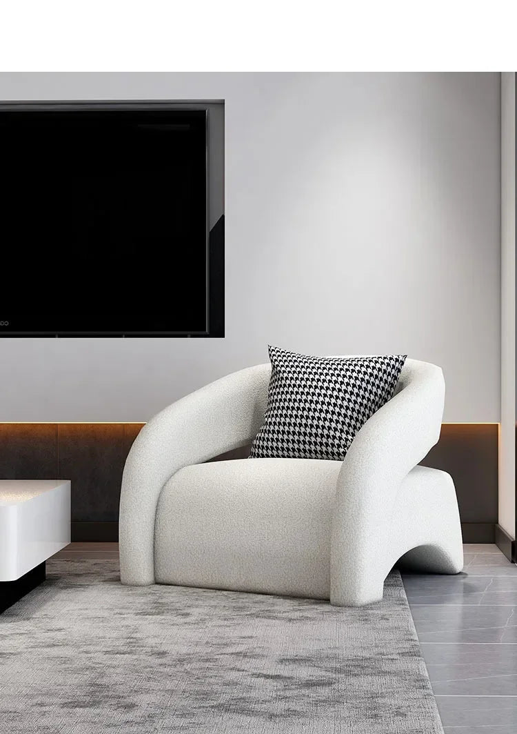 Internet celebrity single chair, living room lazy single sofa leisure chair, light luxury curved balcony chair
