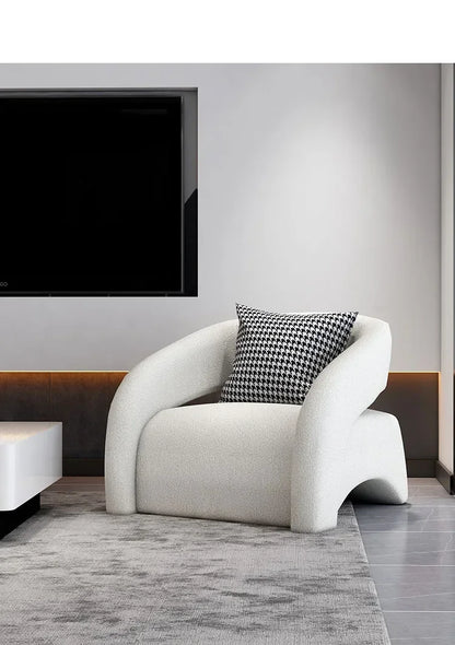 Internet celebrity single chair, living room lazy single sofa leisure chair, light luxury curved balcony chair